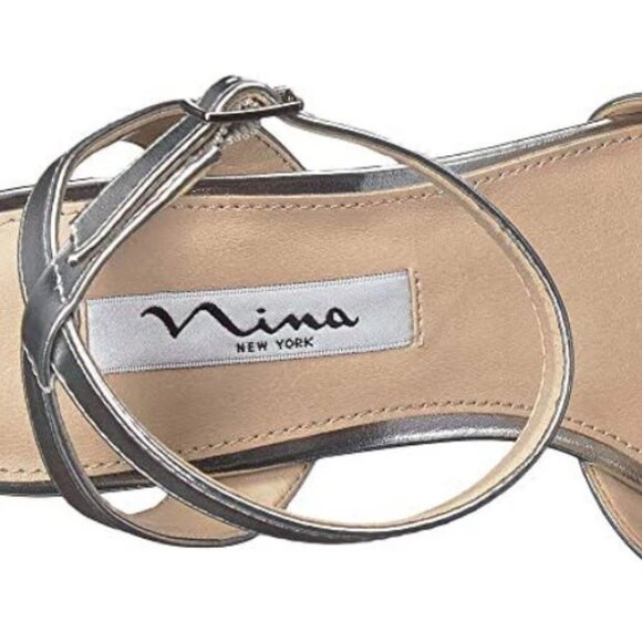 Nina New York Coralee Aurora Heels Silver Sz 7.5M - Picture 3 of 11